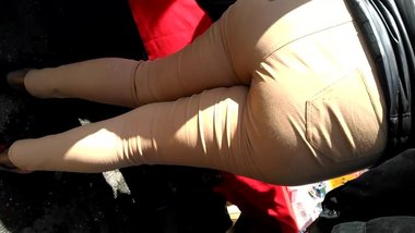 Thick booty tan pants