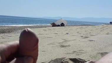beach playing for woman