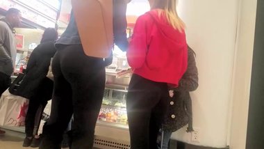 Two College Girls in Yoga Pants Voyeured at the Mall