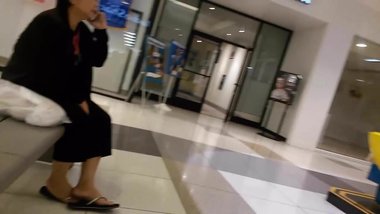 Asian granny face and feet