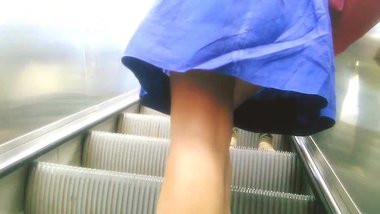 Upskirt on escalator 2