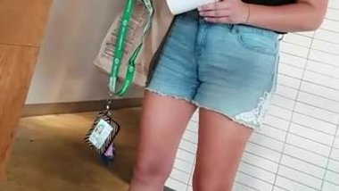 Candid College Cutie with nice legs, sandals, feet