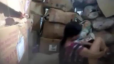 Boss fucking nepali worker in store room