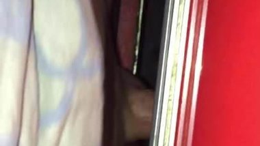 crossdresser at cinema with gloryhole blowjob part1